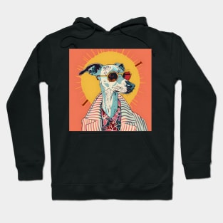 Retro Whippet: Pastel Pup Revival Hoodie